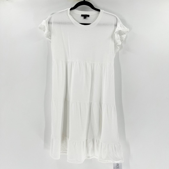 J.Crew Dresses & Skirts - J Crew Womens XXS White Re-Imagined Tiered Ruffle Sleeve Dress